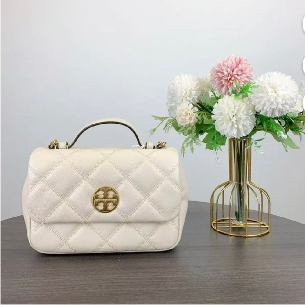 💯 Tory Burch  Willa mini top handle Quilted Handbag